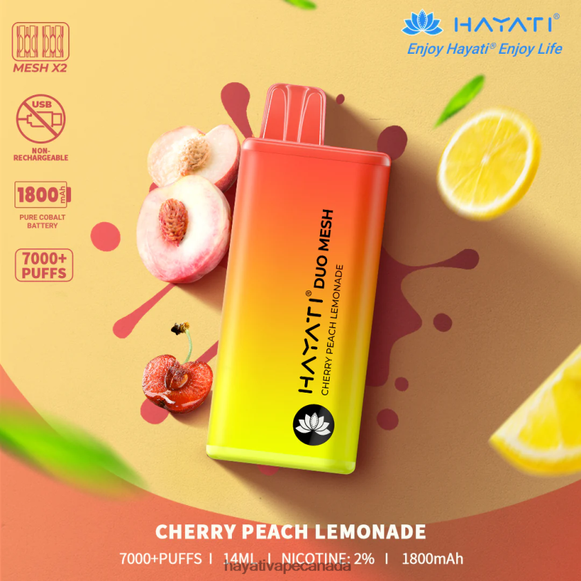 Hayati Price Canada - 2LHDP8168 Hayati Duo Mesh Disposable Cherry Peach Lemonade