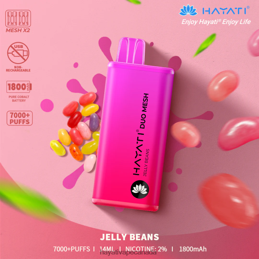 Hayati Vape Canada - 2LHDP8172 Hayati Duo Mesh Disposable Jelly Beans