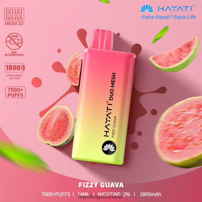 Hayati Vape Shop - 2LHDP8169 Hayati Duo Mesh Disposable Fizzy Guava