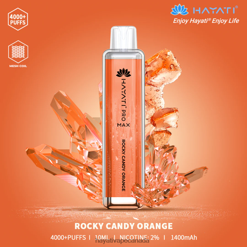 Hayati Price Canada - 2LHDP8118 Hayati Pro Max Disposable Rocky Candy Orange