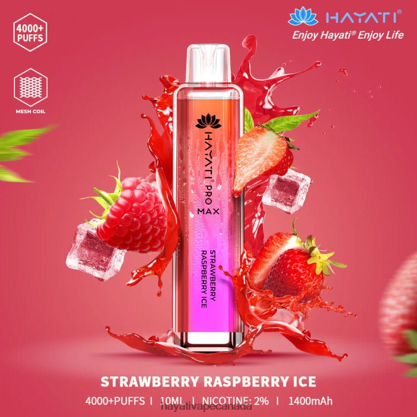 Hayati Vape Canada - 2LHDP8122 Hayati Pro Max Disposable Strawberry Raspberry Ice