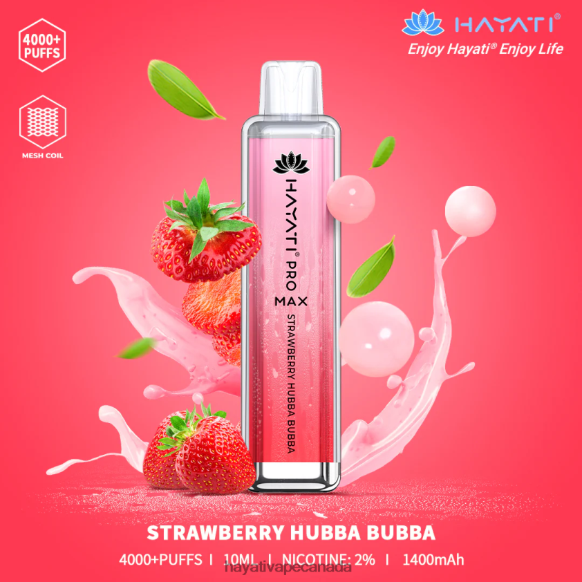 Hayati Vape Canada - 2LHDP8140 Hayati Pro Max Disposable Strawberry Hubba Bubba