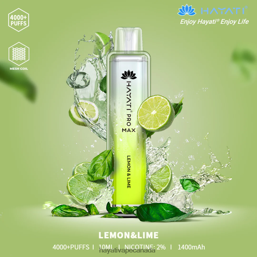 Hayati Vape Shop - 2LHDP8109 Hayati Pro Max Disposable Lemon & Lime