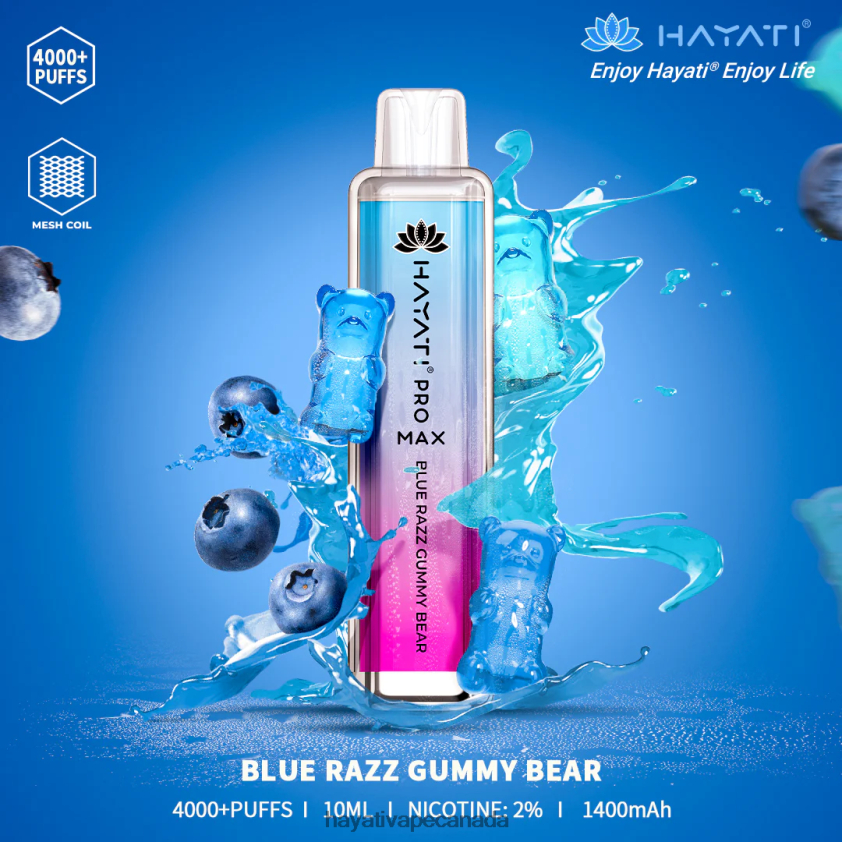 Hayati Vape Shop - 2LHDP8129 Hayati Pro Max Disposable Blue Razz Gummy Bear