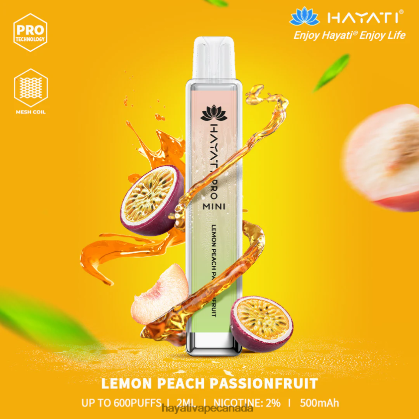 Hayati Price Canada - 2LHDP828 Hayati Pro Mini Disposable Lemon Peach Passionfruit