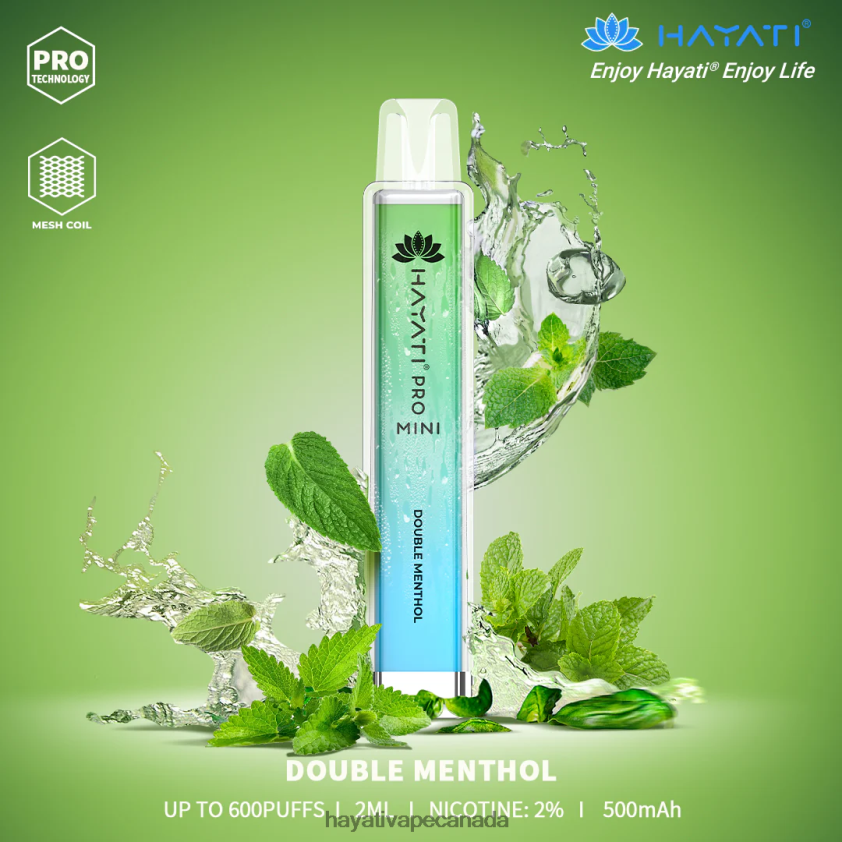 Hayati Price Canada - 2LHDP88 Hayati Pro Mini Disposable Double Menthol