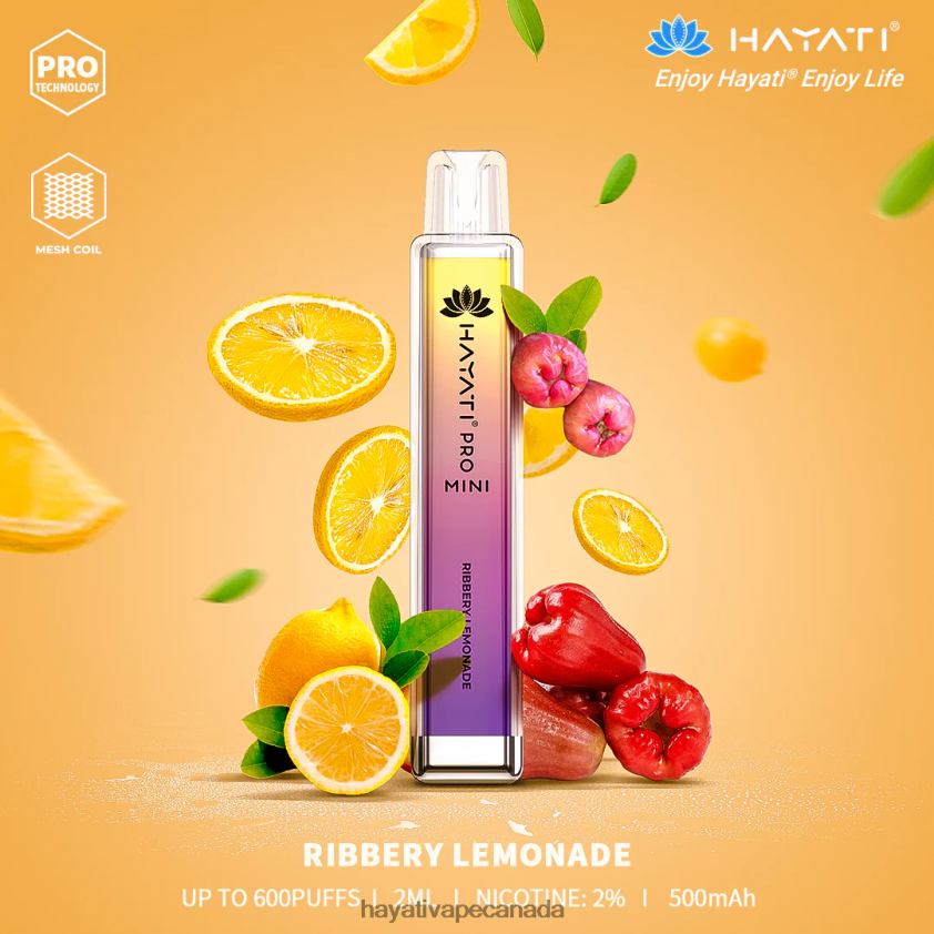 Hayati Vape Canada - 2LHDP820 Hayati Pro Mini Disposable Ribbery Lemonade