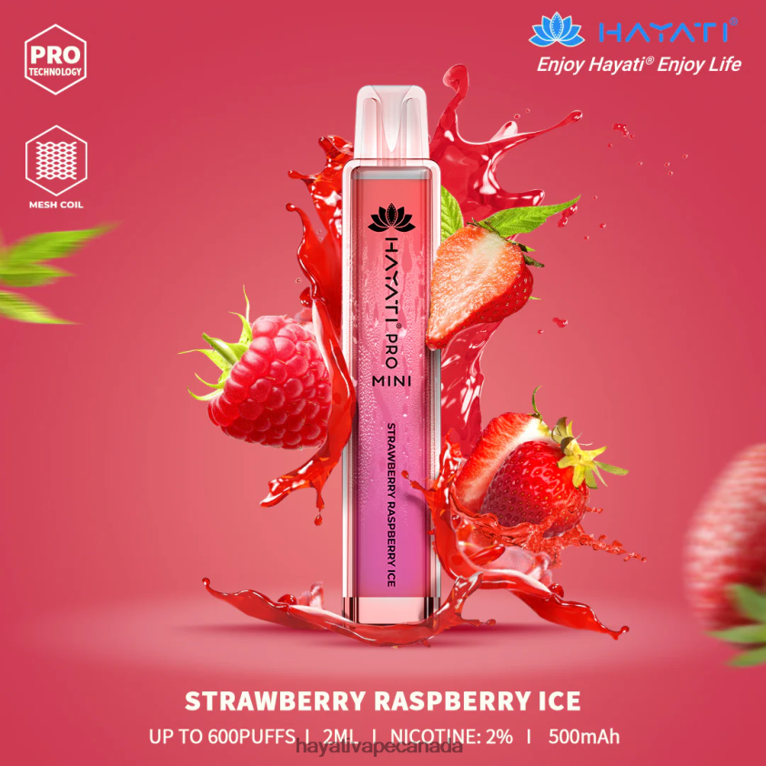 Hayati Vape Canada - 2LHDP822 Hayati Pro Mini Disposable Strawberry Raspberry Ice