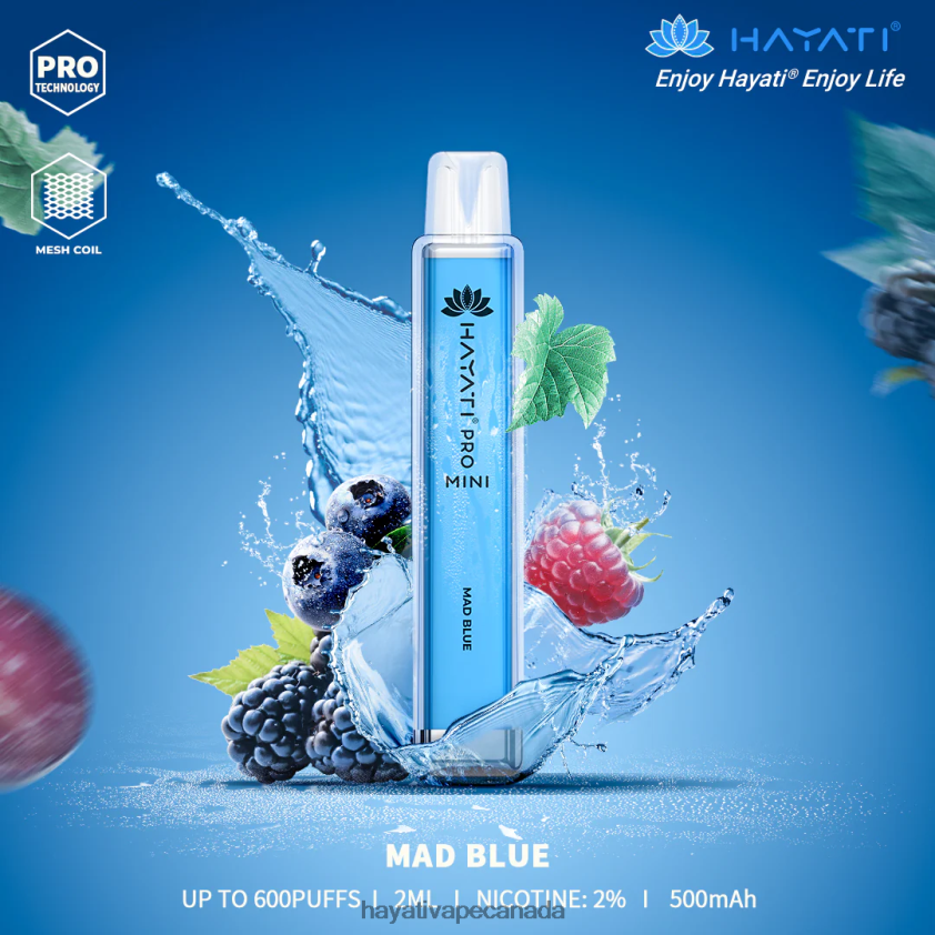 Hayati Vape Liquid - 2LHDP815 Hayati Pro Mini Disposable Mad Blue