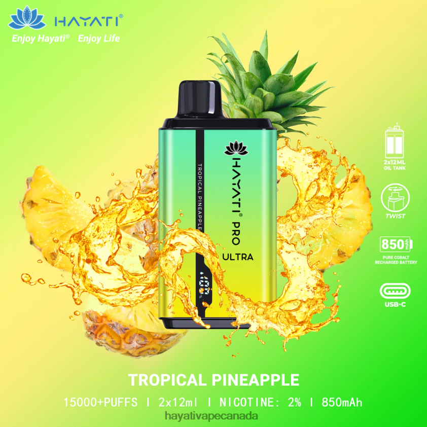 Hayati Toronto - 2LHDP8213 Hayati Pro Ultra Disposable 15000 Puffs Tropical Pineapple