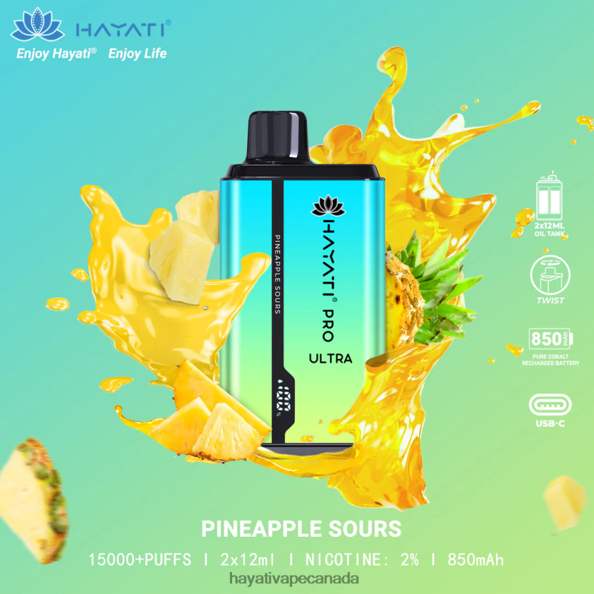 Hayati Toronto - 2LHDP8223 Hayati Pro Ultra Disposable 15000 Puffs Pineapple Sours