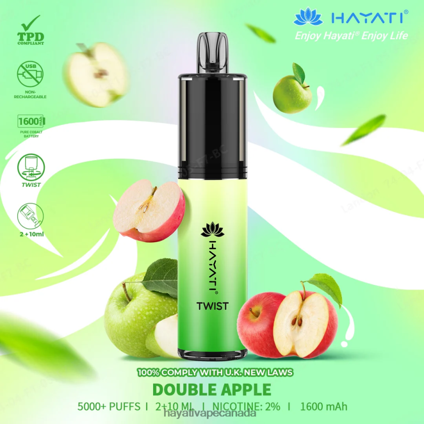 Hayati Price Canada - 2LHDP868 Hayati Twist Disposable Double Apple