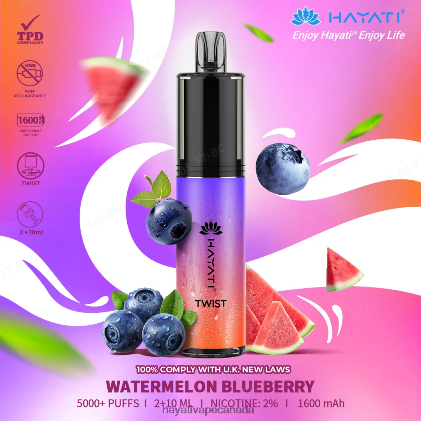 Hayati Price Canada - 2LHDP888 Hayati Twist Disposable Watermelon Blueberry