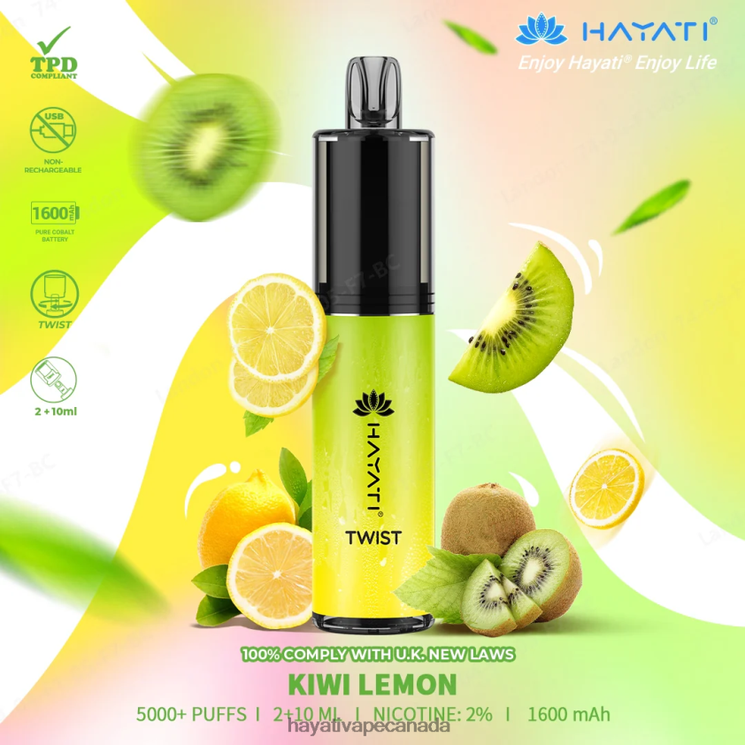 Hayati Toronto - 2LHDP873 Hayati Twist Disposable Kiwi Lemon
