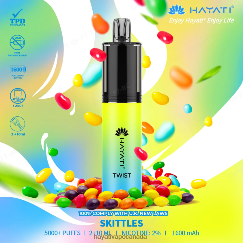 Hayati Vape Canada - 2LHDP880 Hayati Twist Disposable Skittles