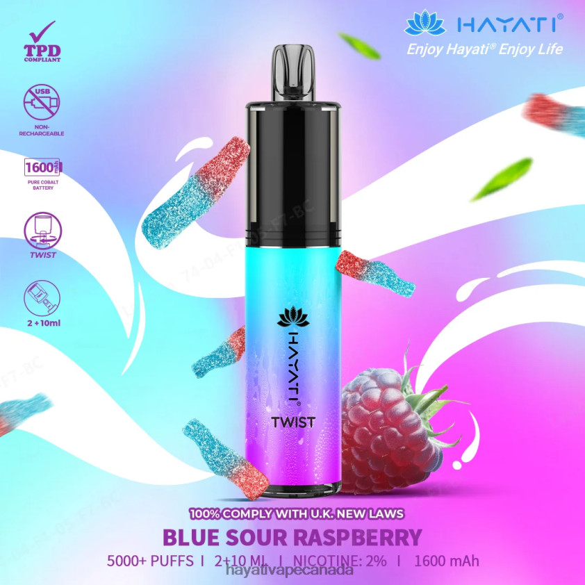 Hayati Vape Liquid - 2LHDP865 Hayati Twist Disposable Blue sour Raspberry