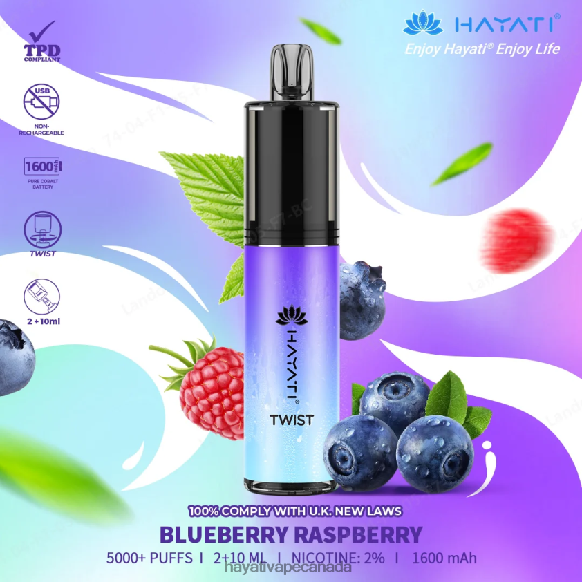 Hayati Vape Review - 2LHDP866 Hayati Twist Disposable Blueberry Raspberry