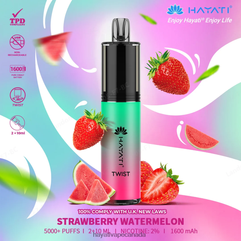 Hayati Vape Review - 2LHDP886 Hayati Twist Disposable Strawberry Watermelon