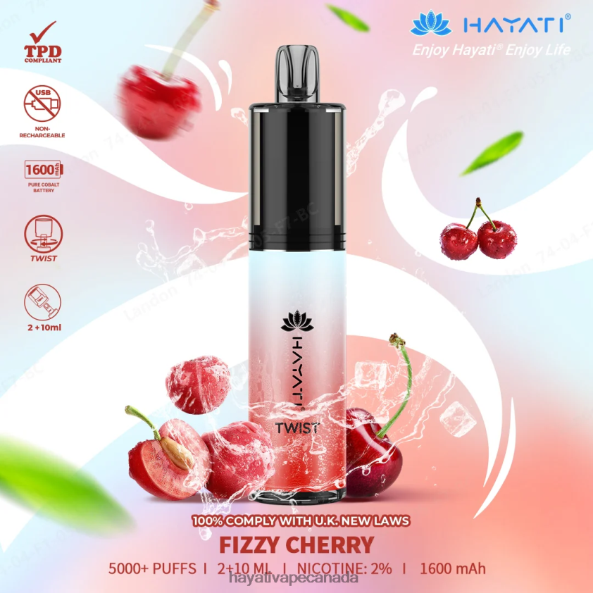 Hayati Vape Shop - 2LHDP869 Hayati Twist Disposable Fizzy Cherry