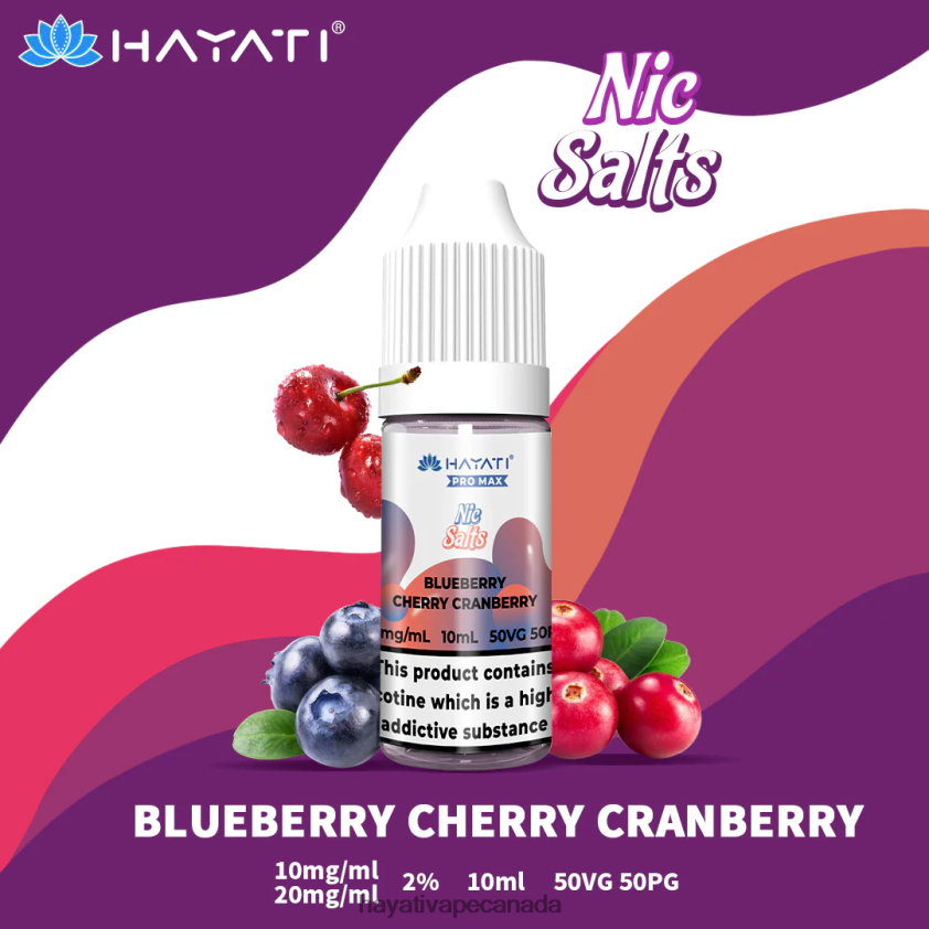 Hayati Vape Flavours - 2LHDP8234 Hayati Pro Max Nic Salts Blueberry Cherry Cranberry