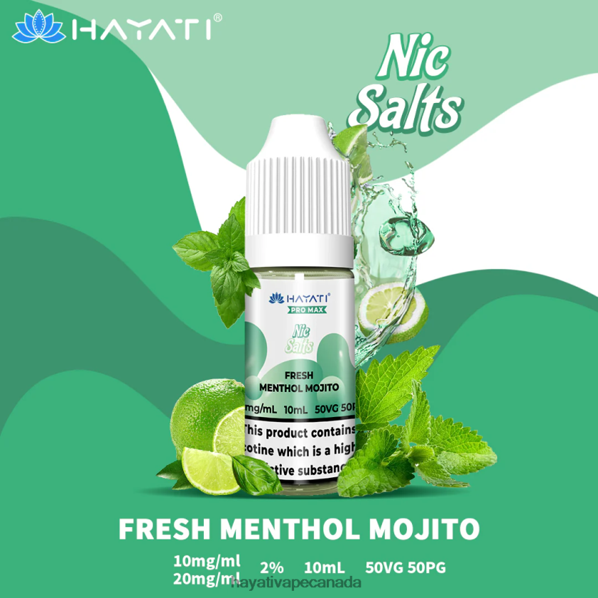 Hayati Vape Shop - 2LHDP8239 Hayati Pro Max Nic Salts Fresh Menthol Mojito