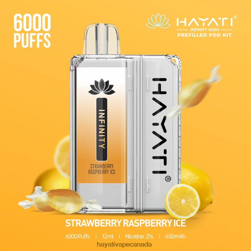 Hayati Ottawa - 2LHDP8161 Hayati Infinity 6000 Pod Kits Strawberry Raspberry Ice