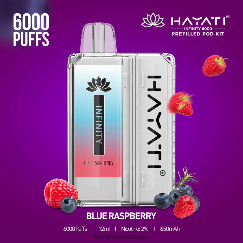 Hayati Vape Flavours - 2LHDP8144 Hayati Infinity 6000 Pod Kits Blue Raspberry