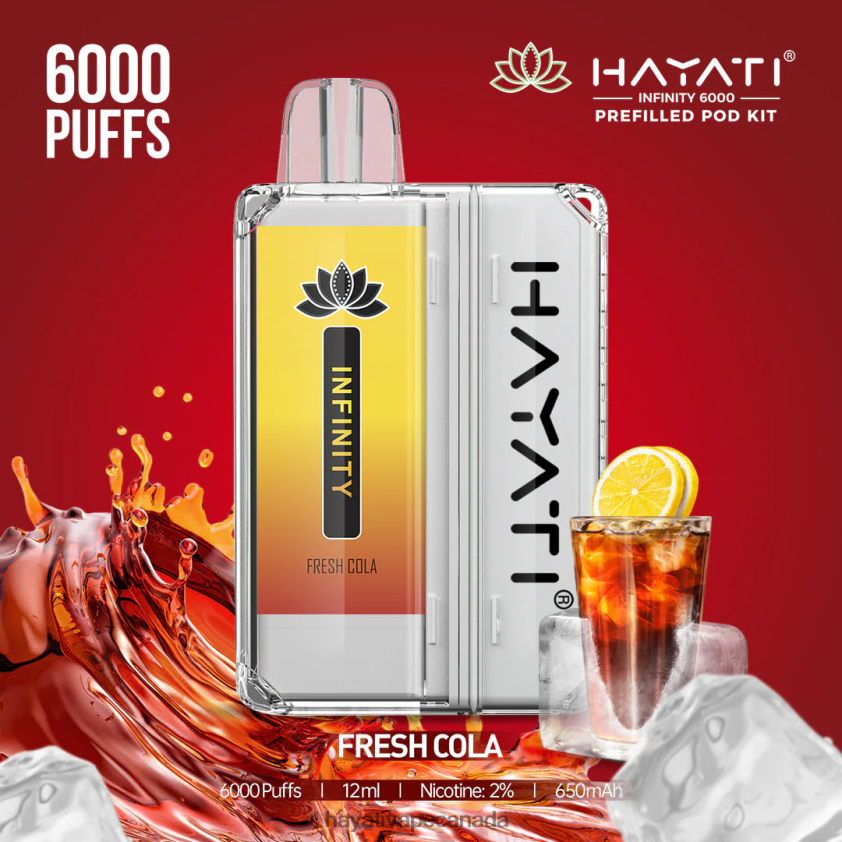 Hayati Vape Shop - 2LHDP8149 Hayati Infinity 6000 Pod Kits Fresh Cola