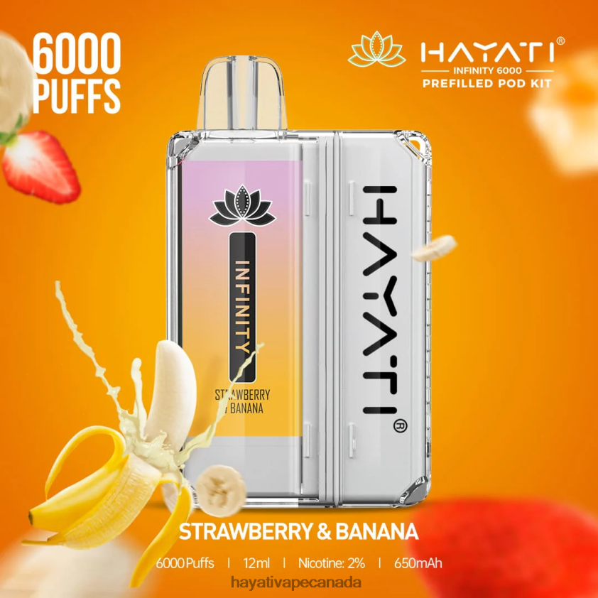 Hayati Vape Shop - 2LHDP8159 Hayati Infinity 6000 Pod Kits Strawberry & Banana