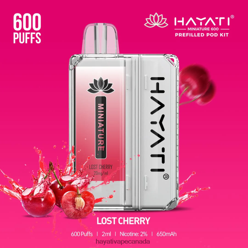 Hayati Vape Canada - 2LHDP840 Hayati Miniature 600 Pod Kits Lost Cherry
