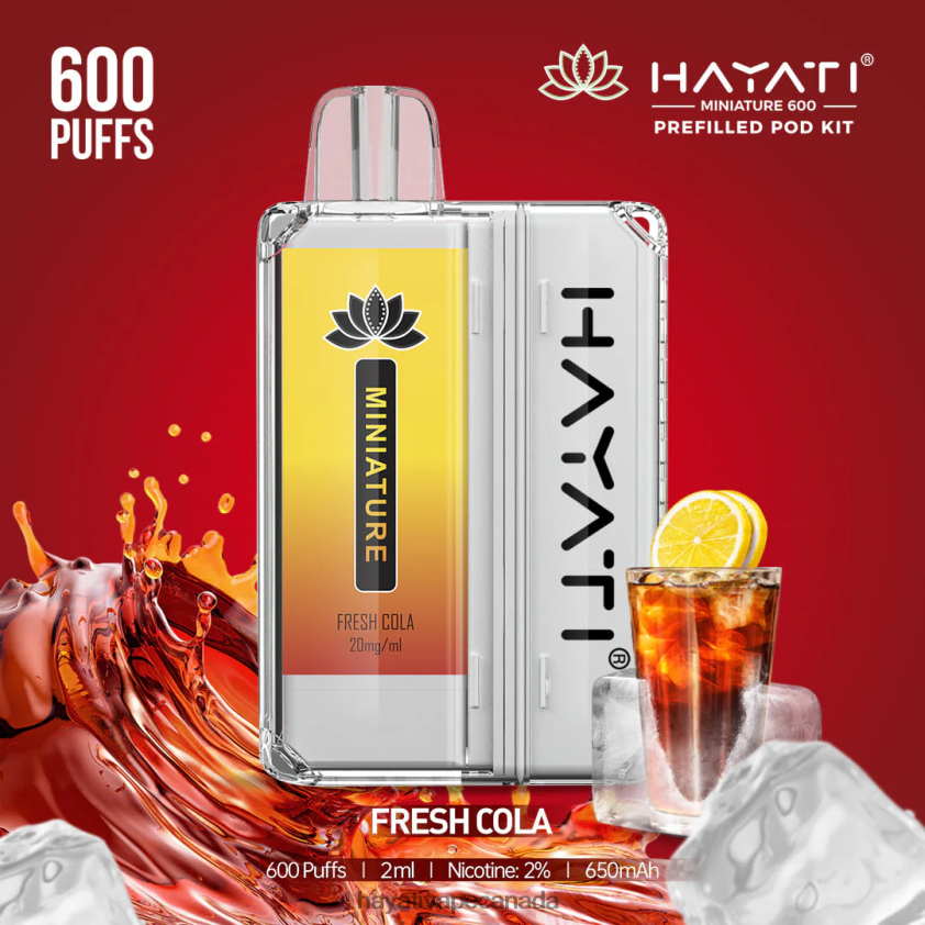 Hayati Vape Liquid - 2LHDP835 Hayati Miniature 600 Pod Kits Fresh Cola