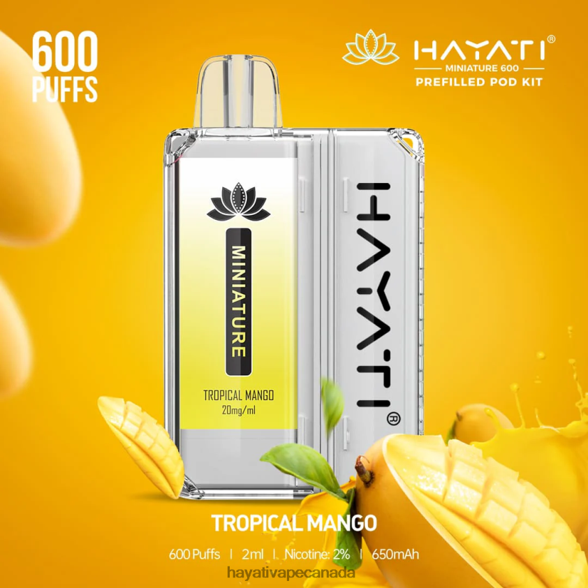 Hayati Vape Shop - 2LHDP849 Hayati Miniature 600 Pod Kits Tropical Mango